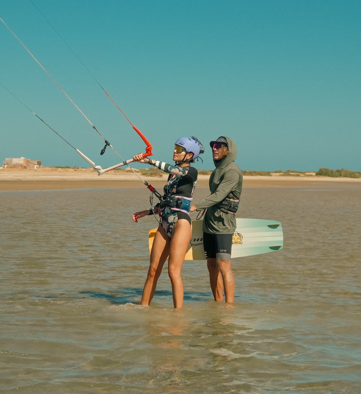 intructor in water following the student