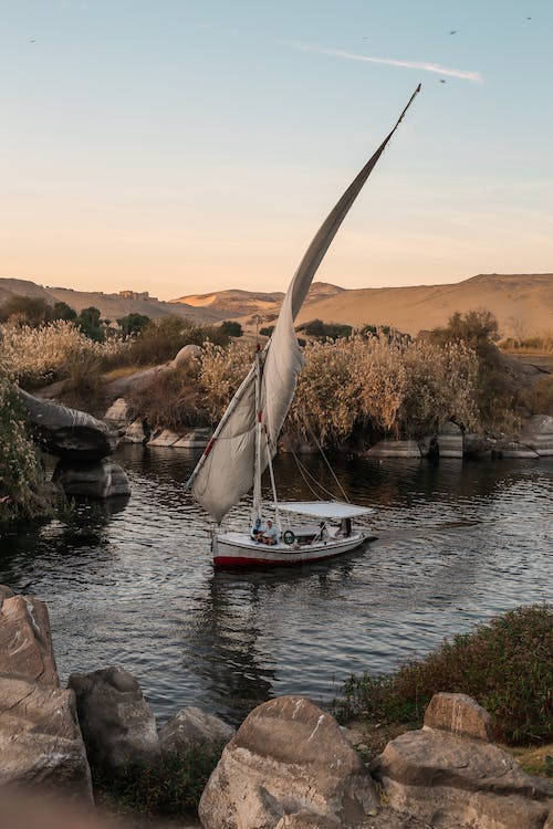 sailboat on an Egyptian river